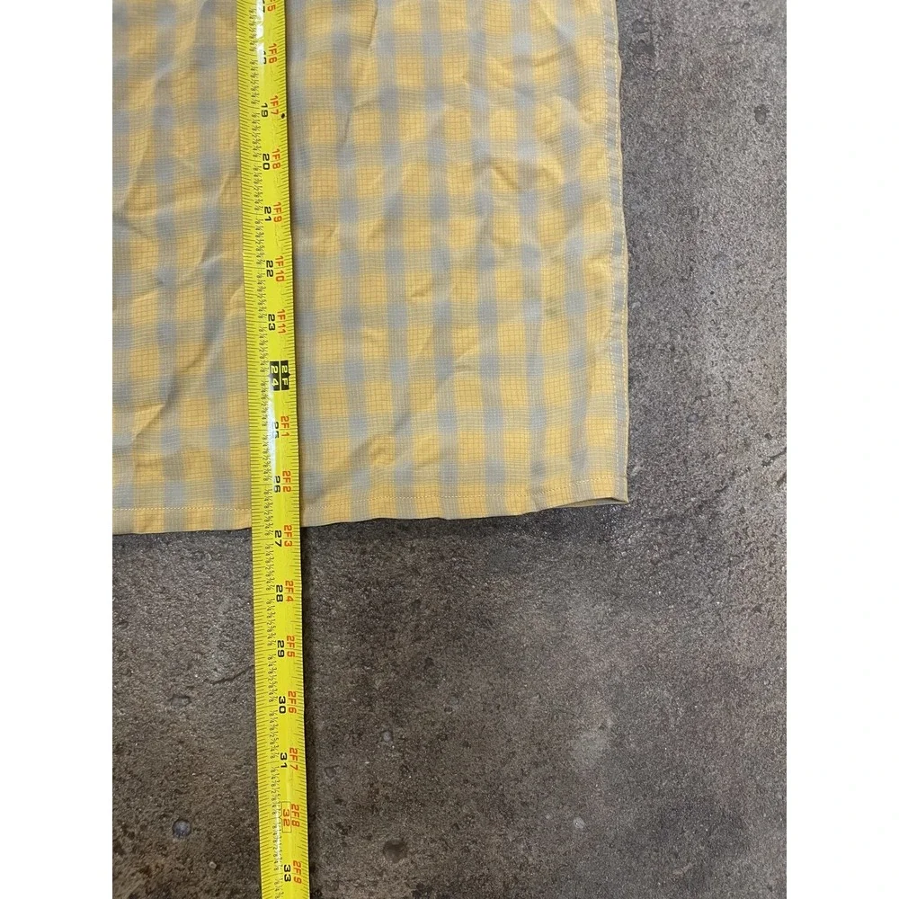 The‎ North Face Shirt Mens Medium Yellow Check Short Sleeve Button Up Hiking